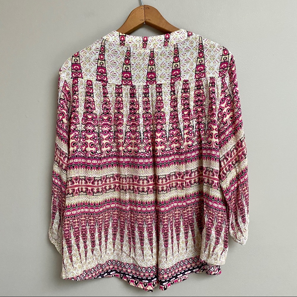 Moon & Sky boho printed blouse with crocheted bib - Picture 8 of 8